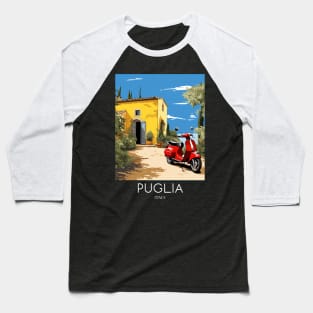 A Pop Art Travel Print of Puglia - Italy Baseball T-Shirt